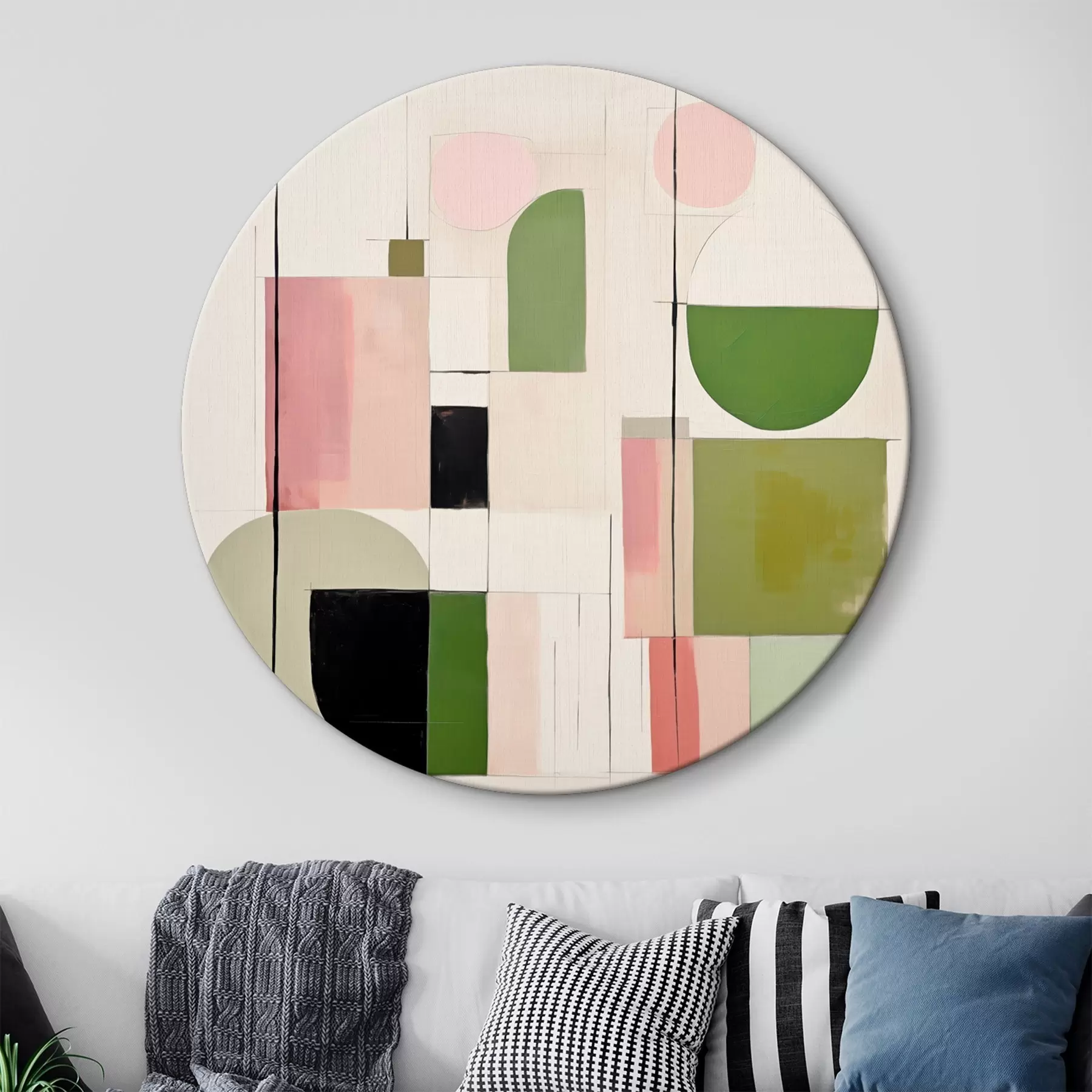 Tablouri Artă abstractă cu blocuri și linii colorate r46313