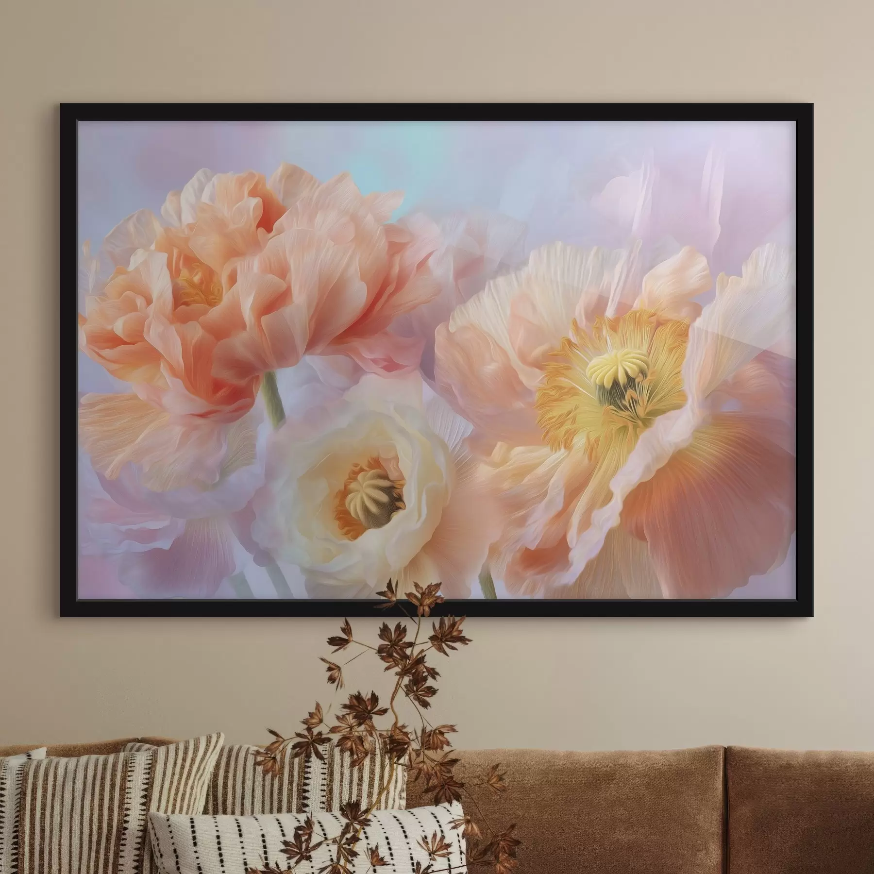fototapet Flori delicate în tonuri pastelate, cu iluminare difuză f46160
