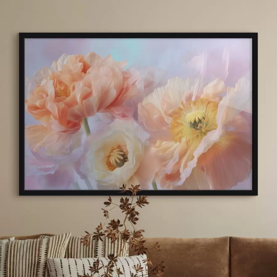 fototapet Flori delicate în tonuri pastelate, cu iluminare difuză f46160
