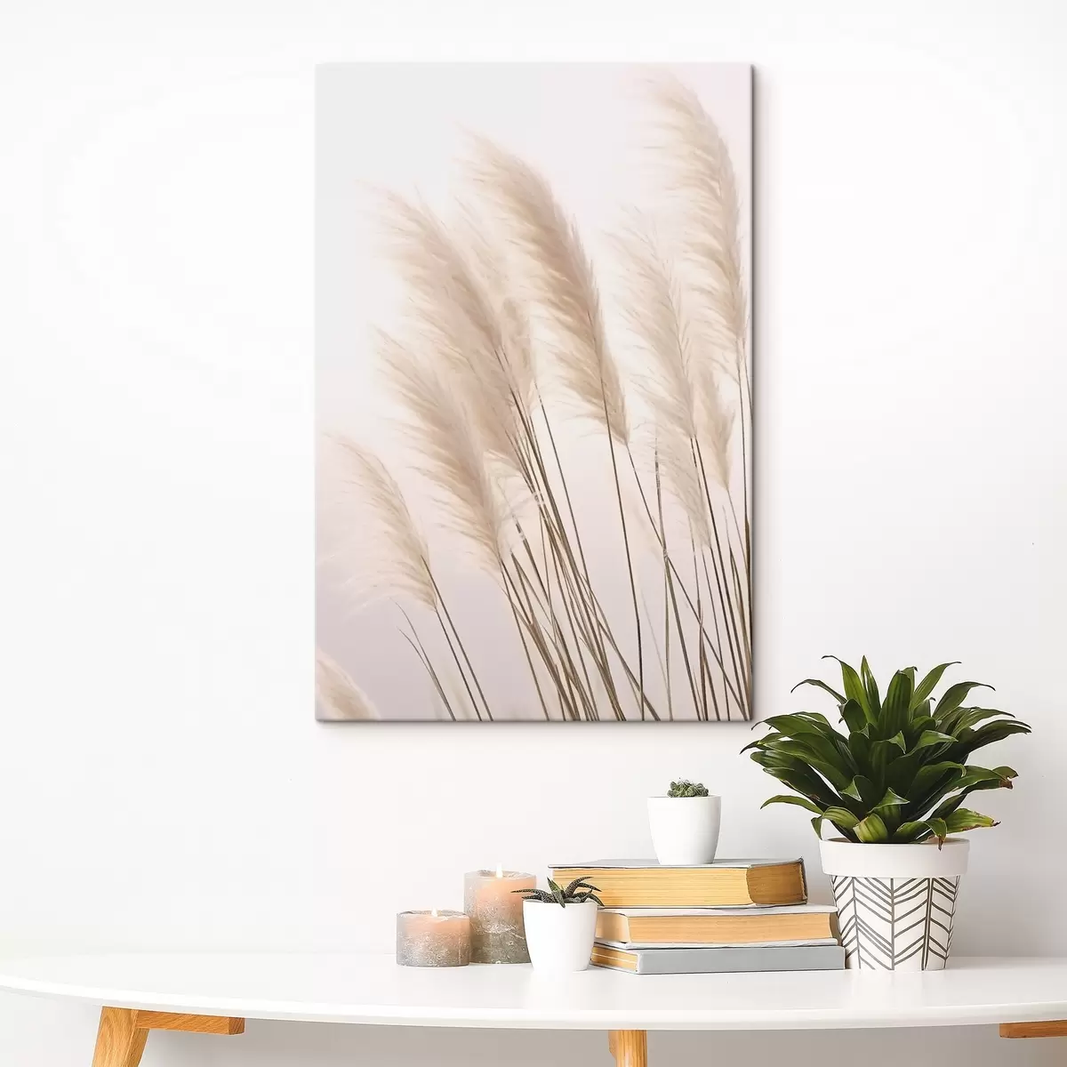 Tablouri Ierburi ușoare cu vârfuri pufoase pe un fundal pal s46179