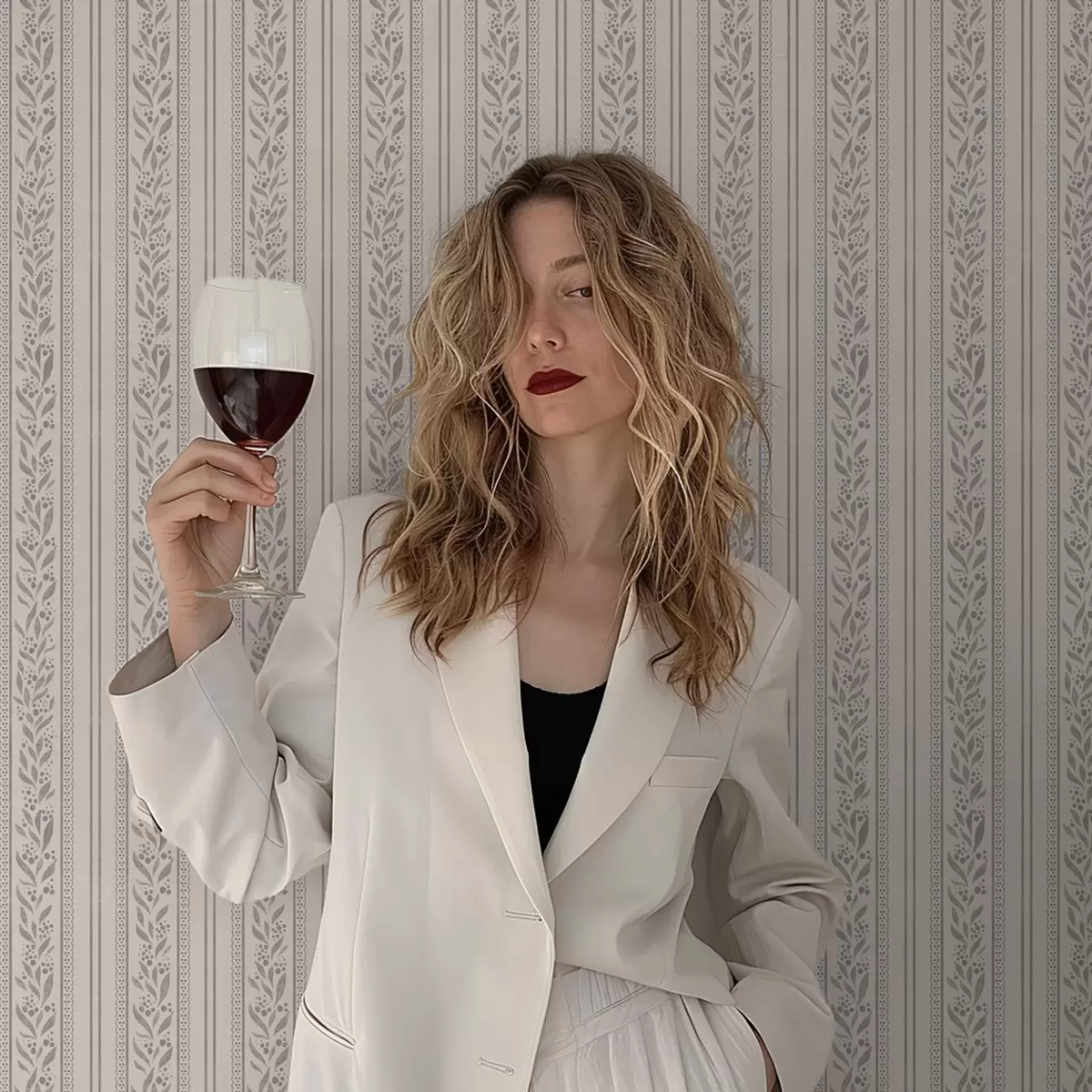 Wallpaper Dungi cu dantelă și ramuri gri-bej a00814