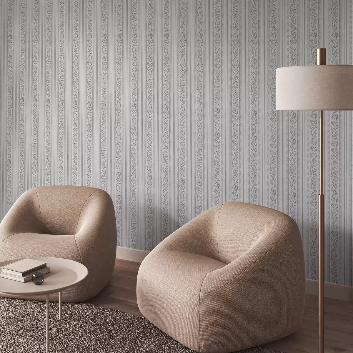 Wallpaper Dungi cu dantelă și ramuri pe alb rece a00814v1