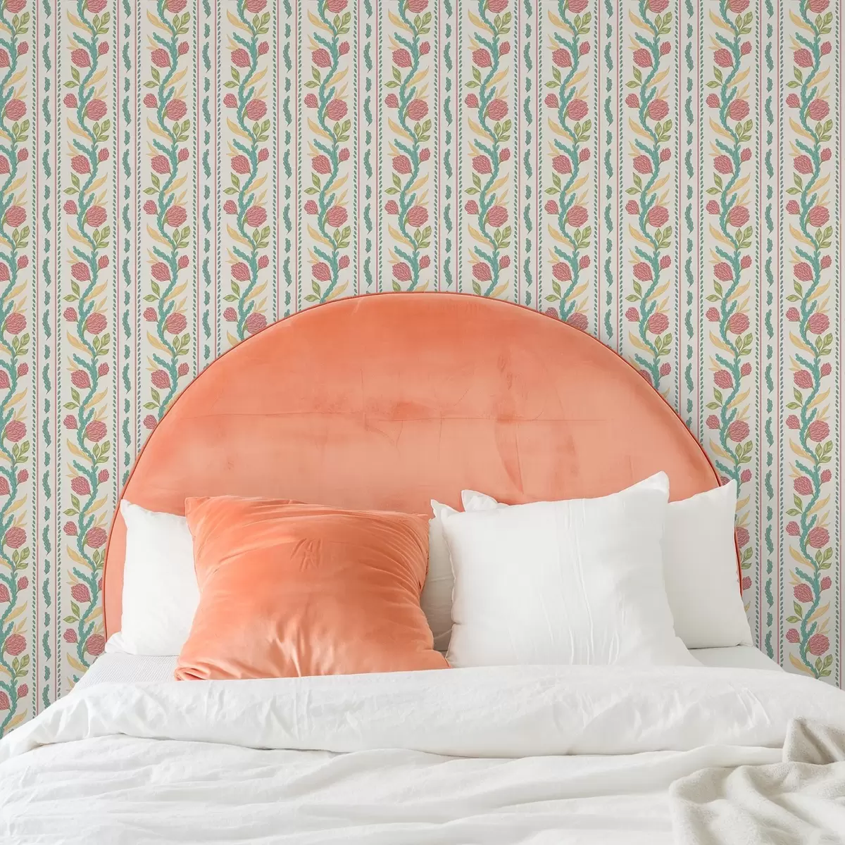 Wallpaper Dungi cu muguri de coral pe fond crem deschis a00816v1