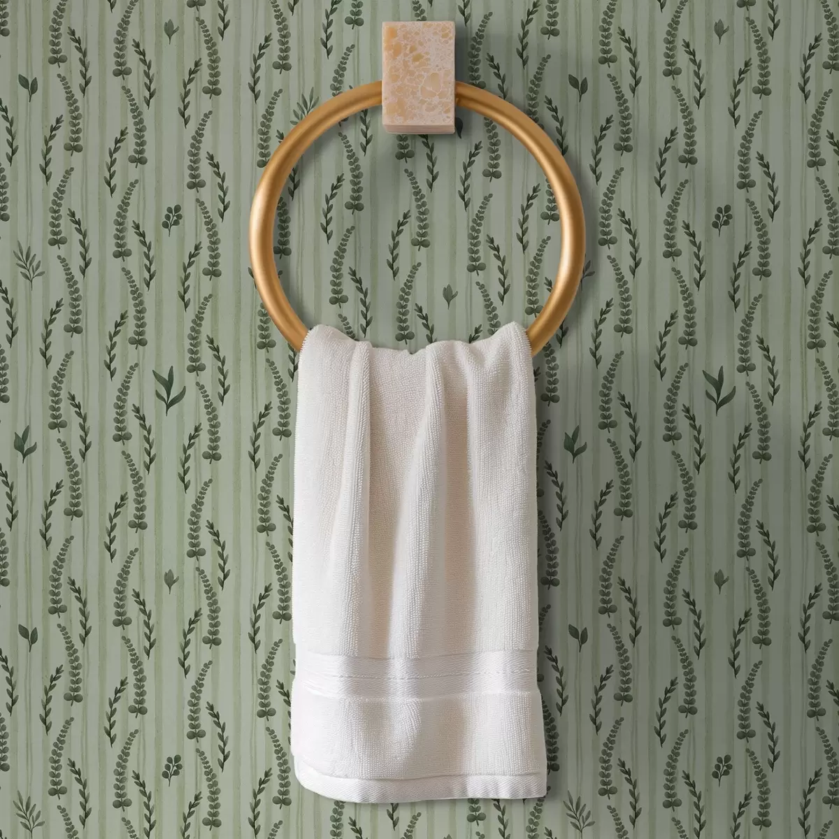 Wallpaper Iarbă verde densă și lăstari de mentă cu dungi a00819