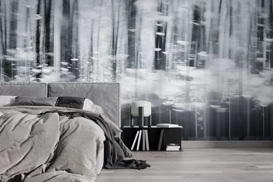 fototapet Trunchiuri de copaci stilizate în culori pastelate w04844v2