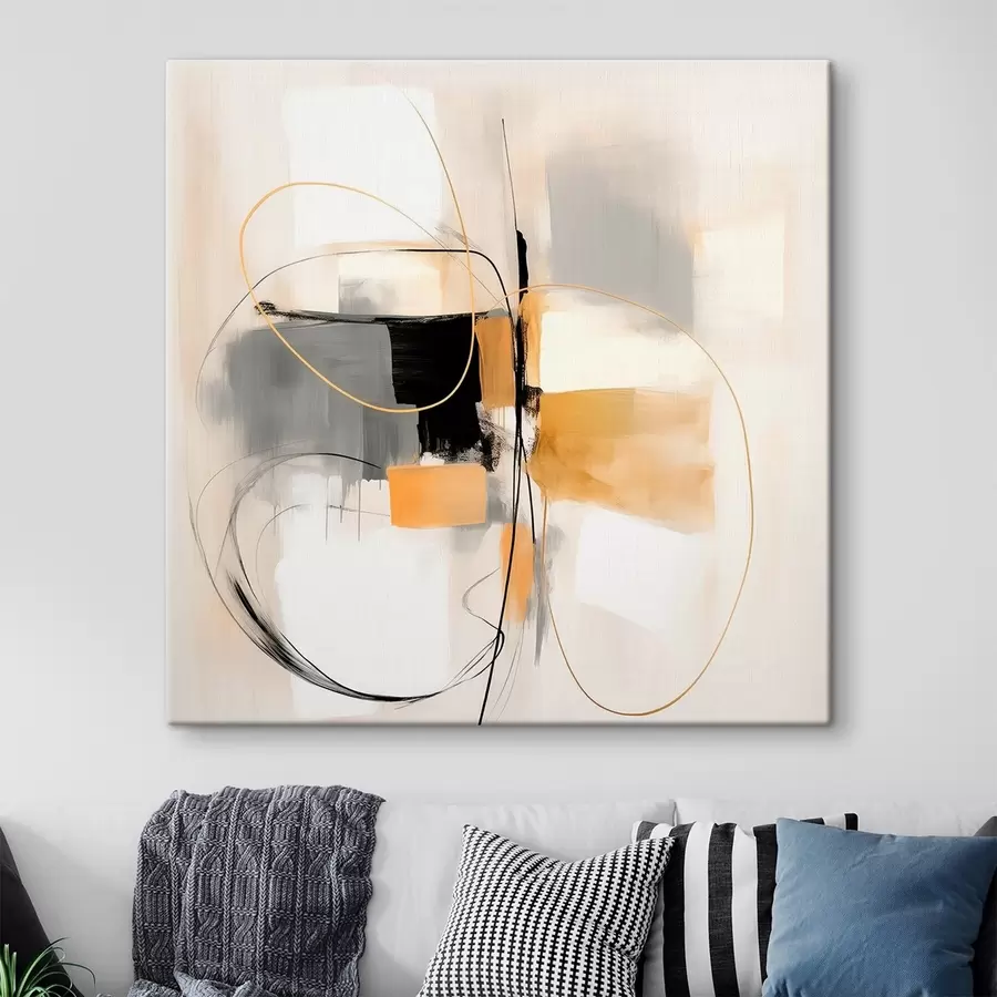 Tablouri Abstract, linii și forme în stilul picturii în ulei s46322