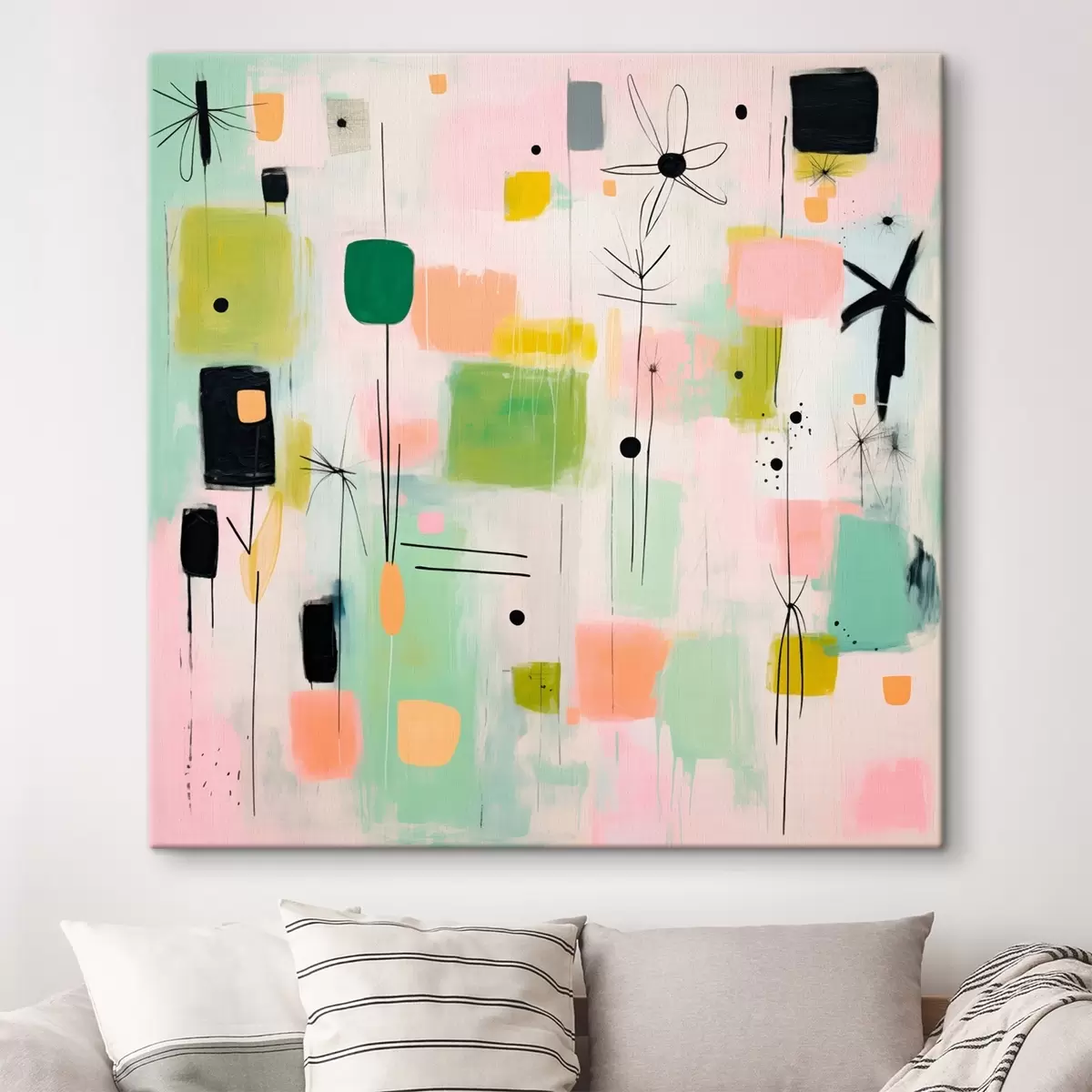 Tablouri Flori abstracte, compoziție luminoasă în stilul picturii în ulei s46325