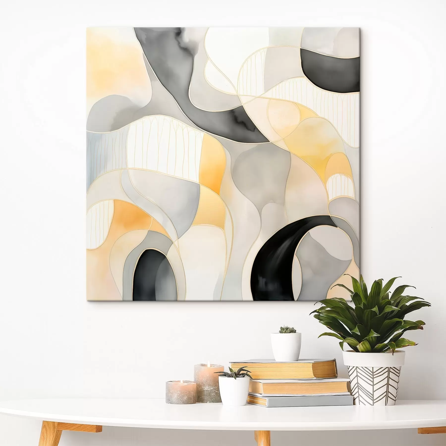 Tablouri Forme ondulate în stilul cernelii alcoolice s46329