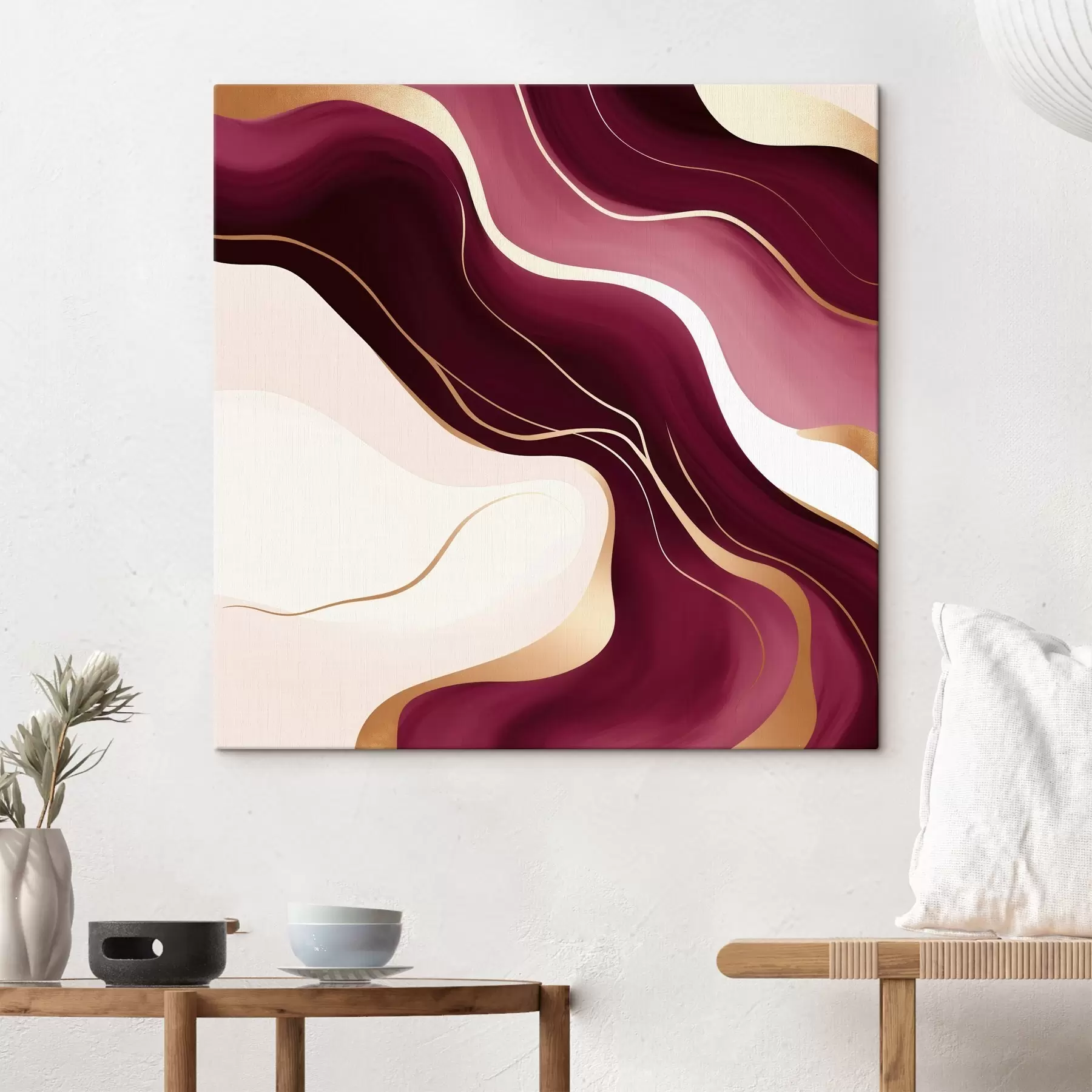 Tablouri Forme fluide, paletă de culori strugure și roz s46330