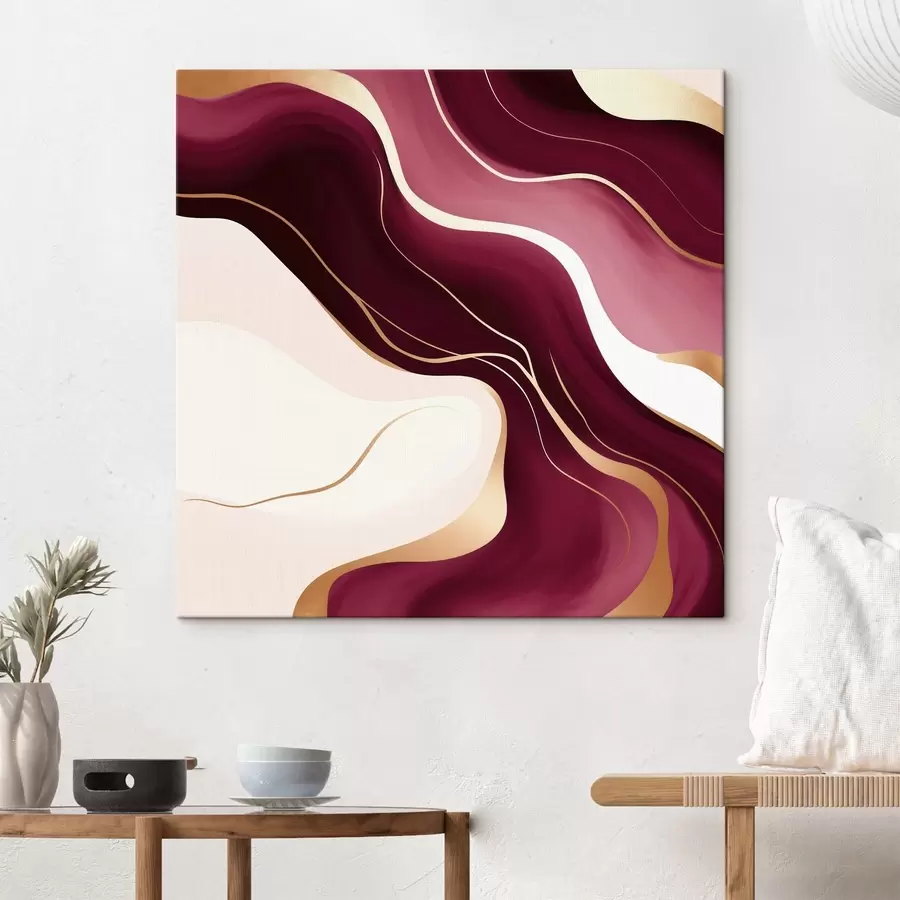 Tablouri Forme fluide, paletă de culori strugure și roz s46330