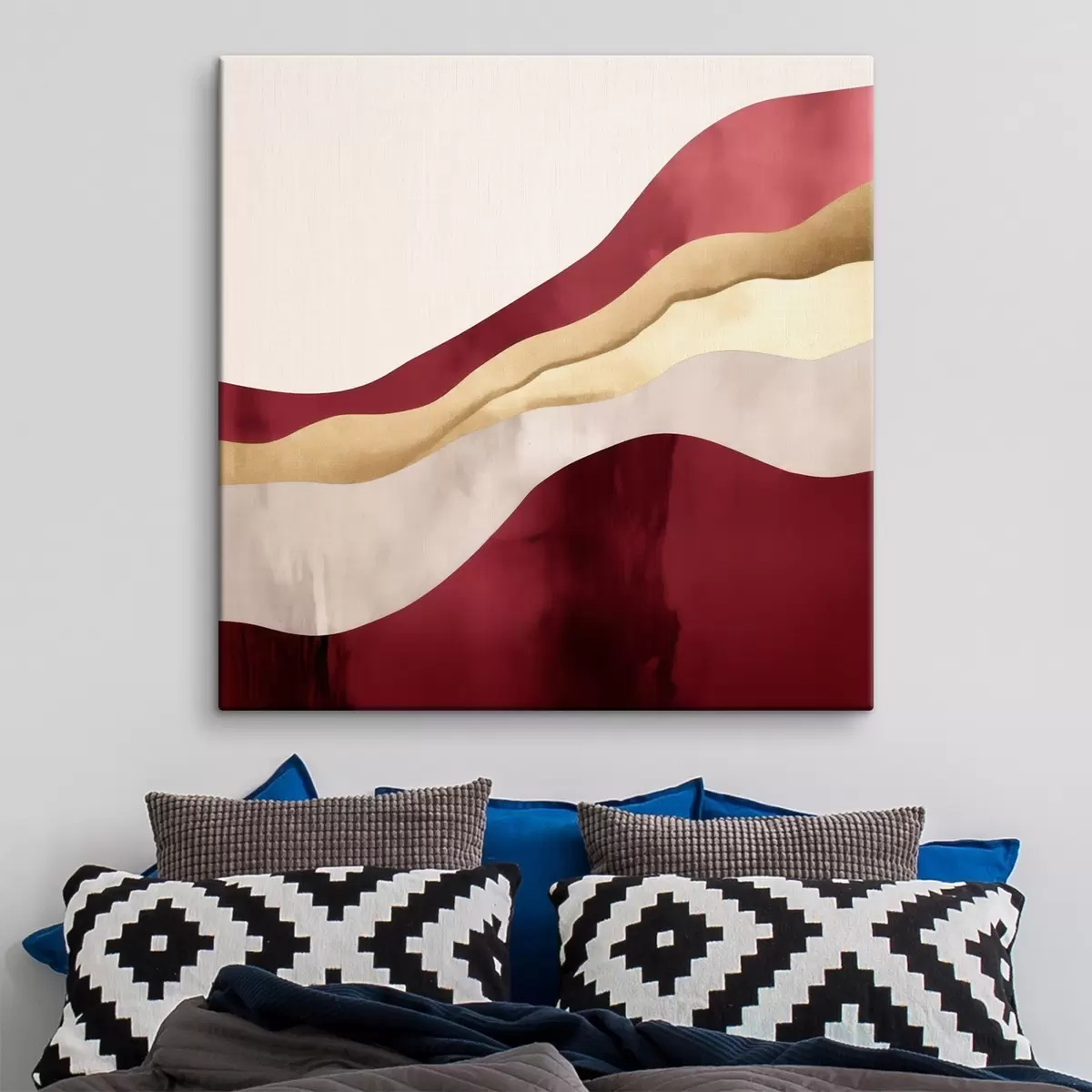 Tablouri Burgund, roz și nisipiu, stil geometric s46331