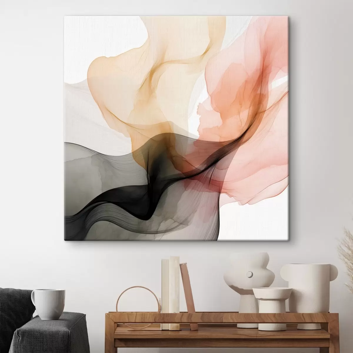 Tablouri Coral și gri se revarsă într-un stil delicat s46333