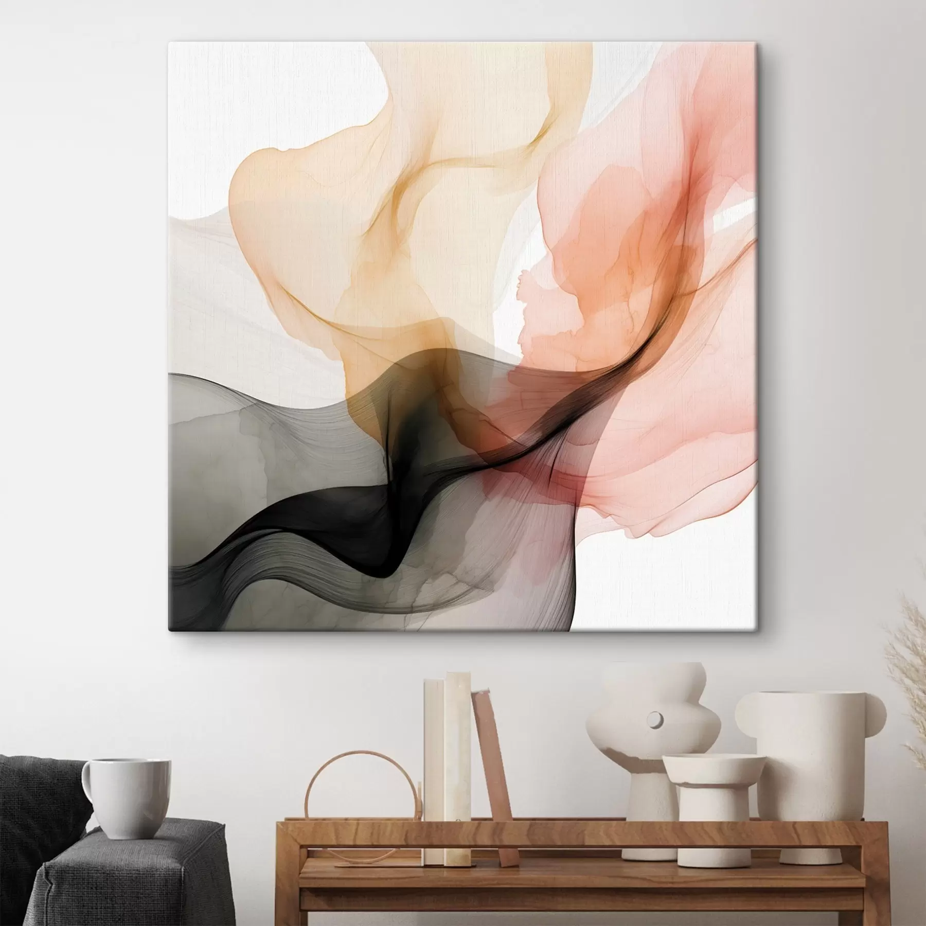 Tablouri Coral și gri se revarsă într-un stil delicat s46333