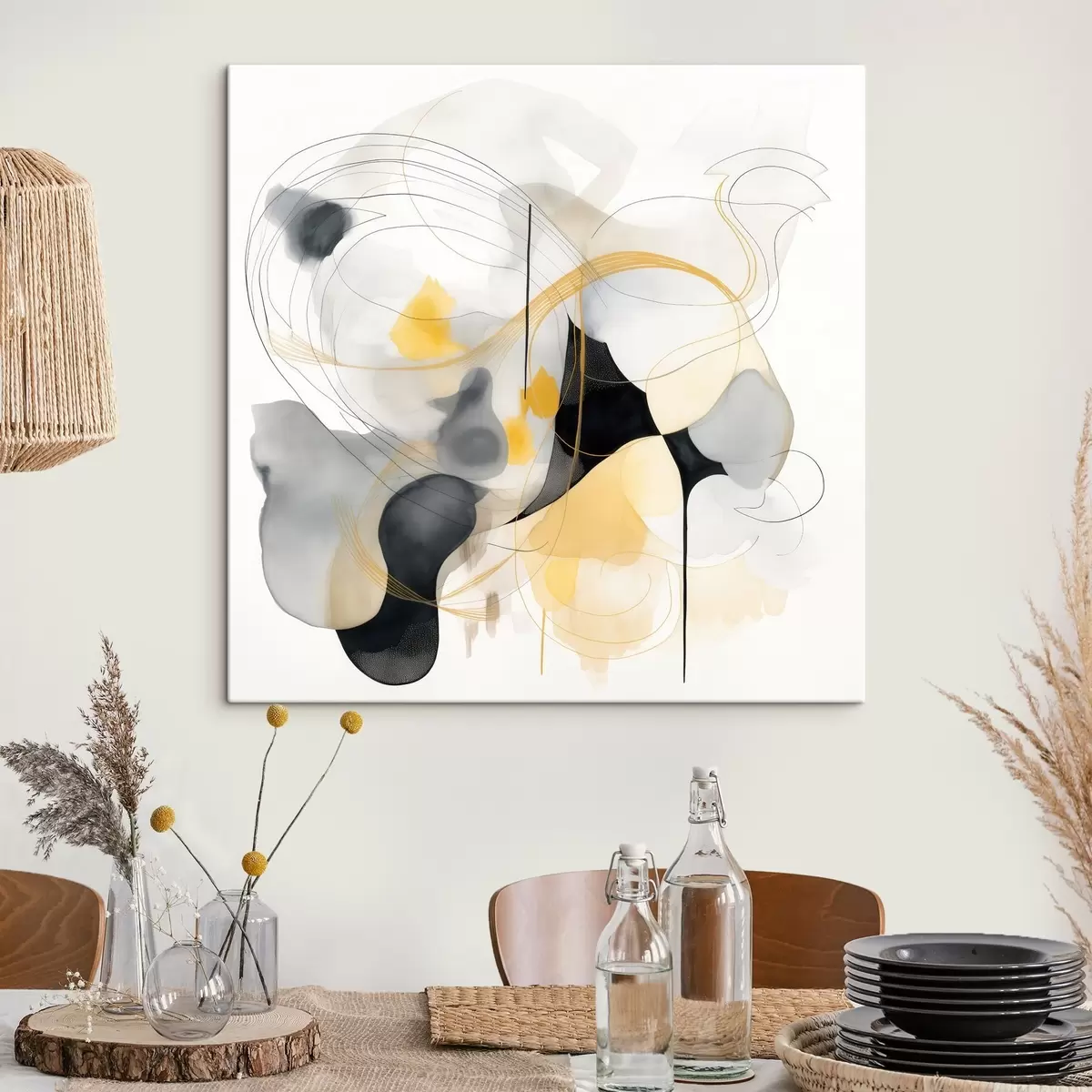 Tablouri Linii haotice și pete în stil modern s46335