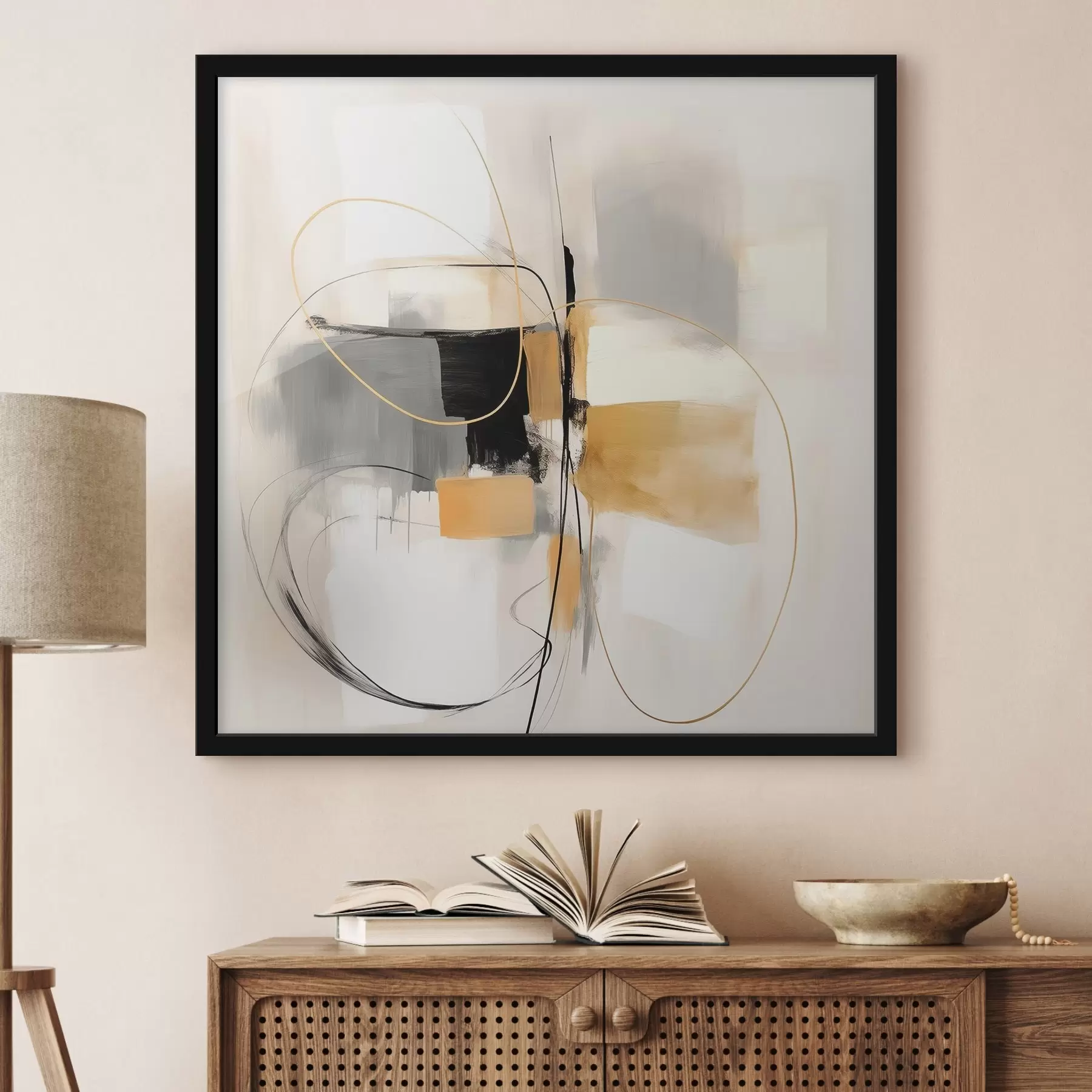 fototapet Abstract, linii și forme în stilul picturii în ulei f46322