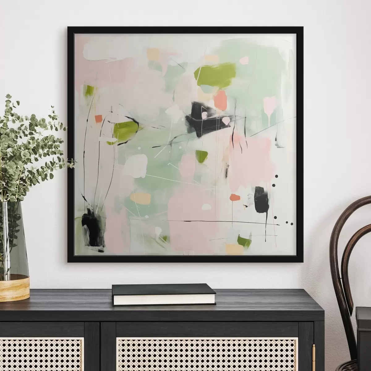 Poster Roz și mentă, tușe pastelate f46324