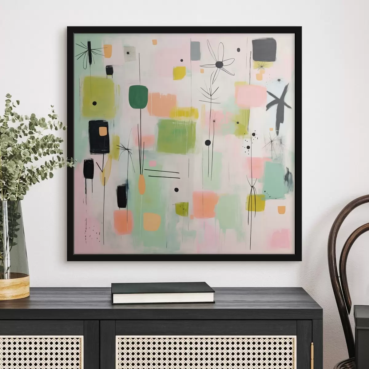 Poster Flori abstracte, compoziție luminoasă în stilul picturii în ulei f46325