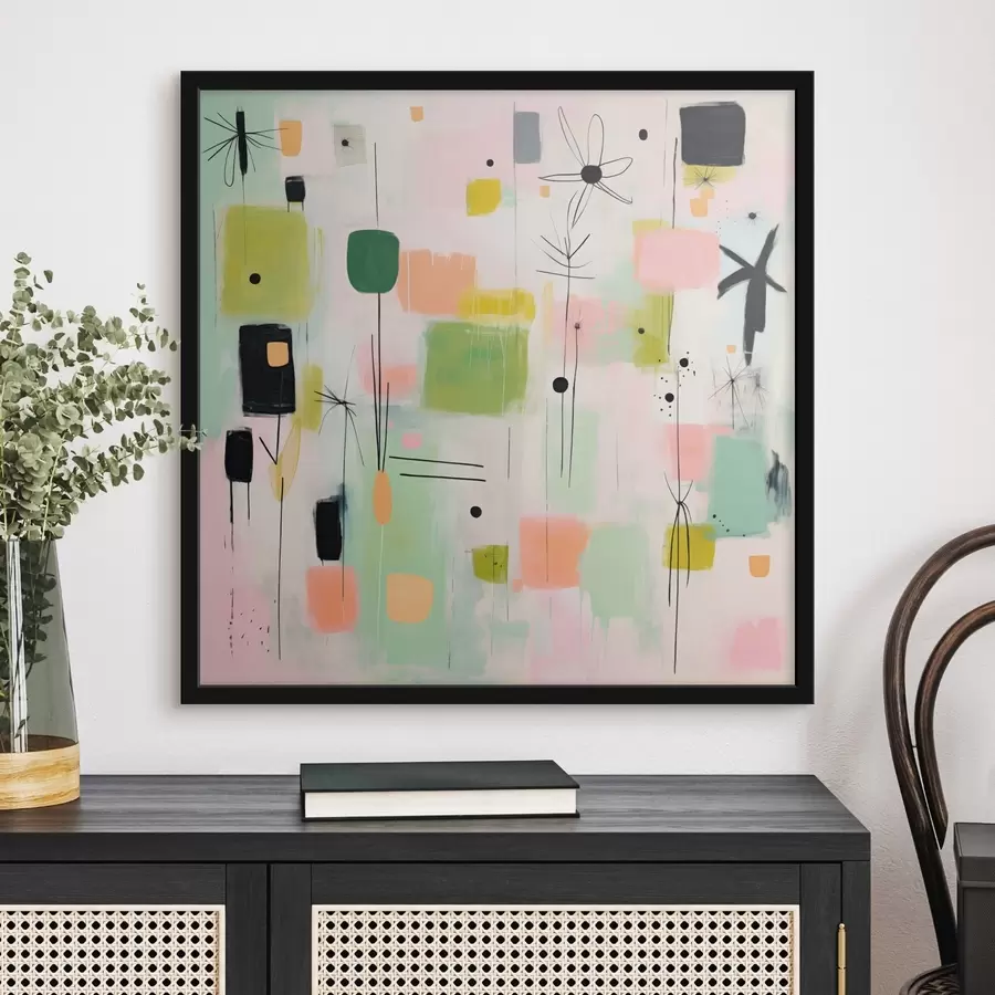 fototapet Flori abstracte, compoziție luminoasă în stilul picturii în ulei f46325