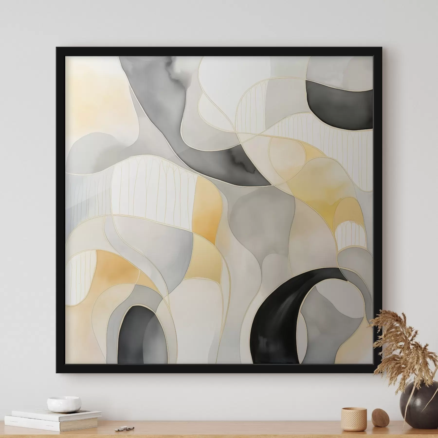 fototapet Forme ondulate în stilul cernelii alcoolice f46329