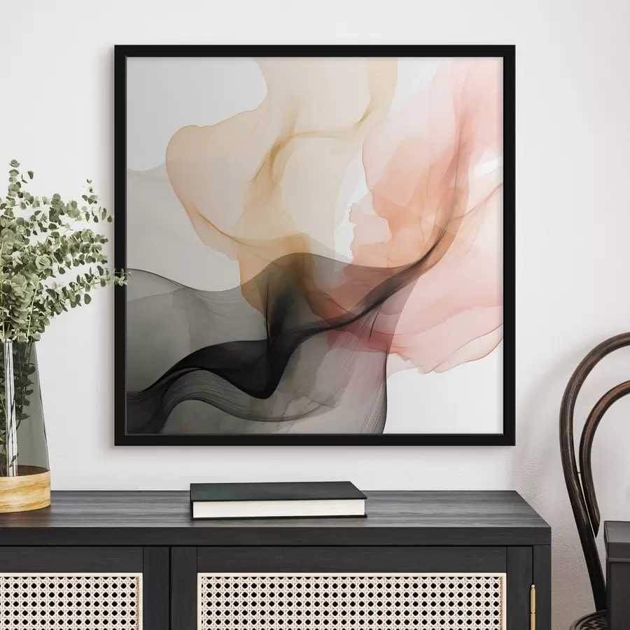 fototapet Coral și gri se revarsă într-un stil delicat f46333