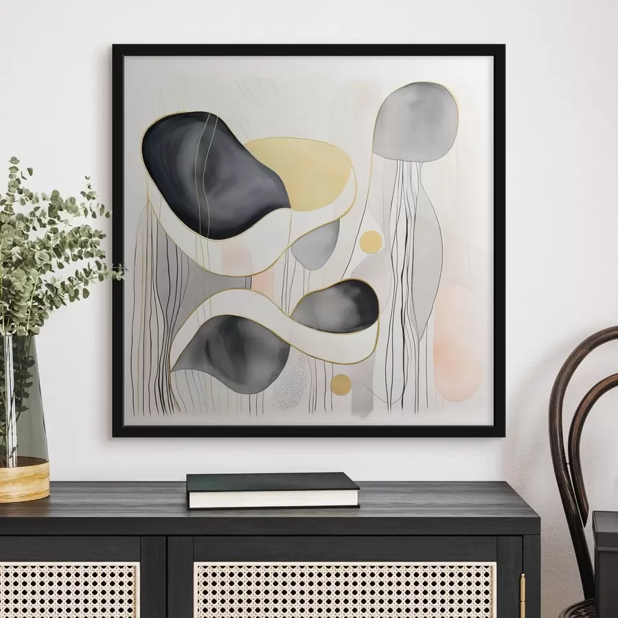 fototapet Compoziție neutră, pete gri și nisipoase în stil modern f46334