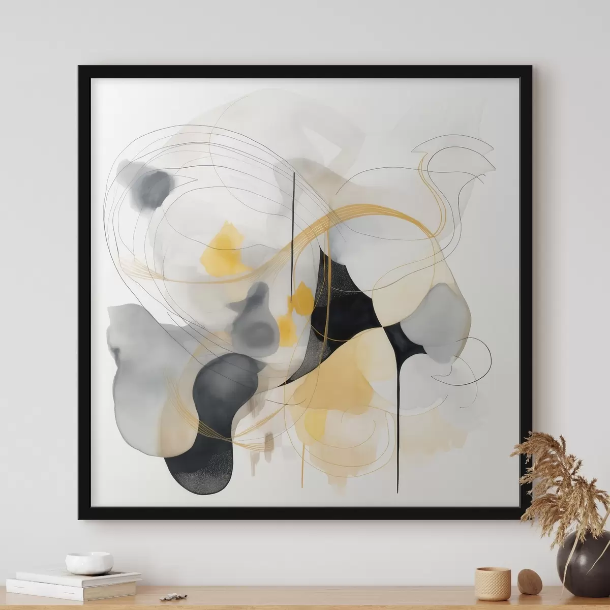 Poster Linii haotice și pete în stil modern f46335