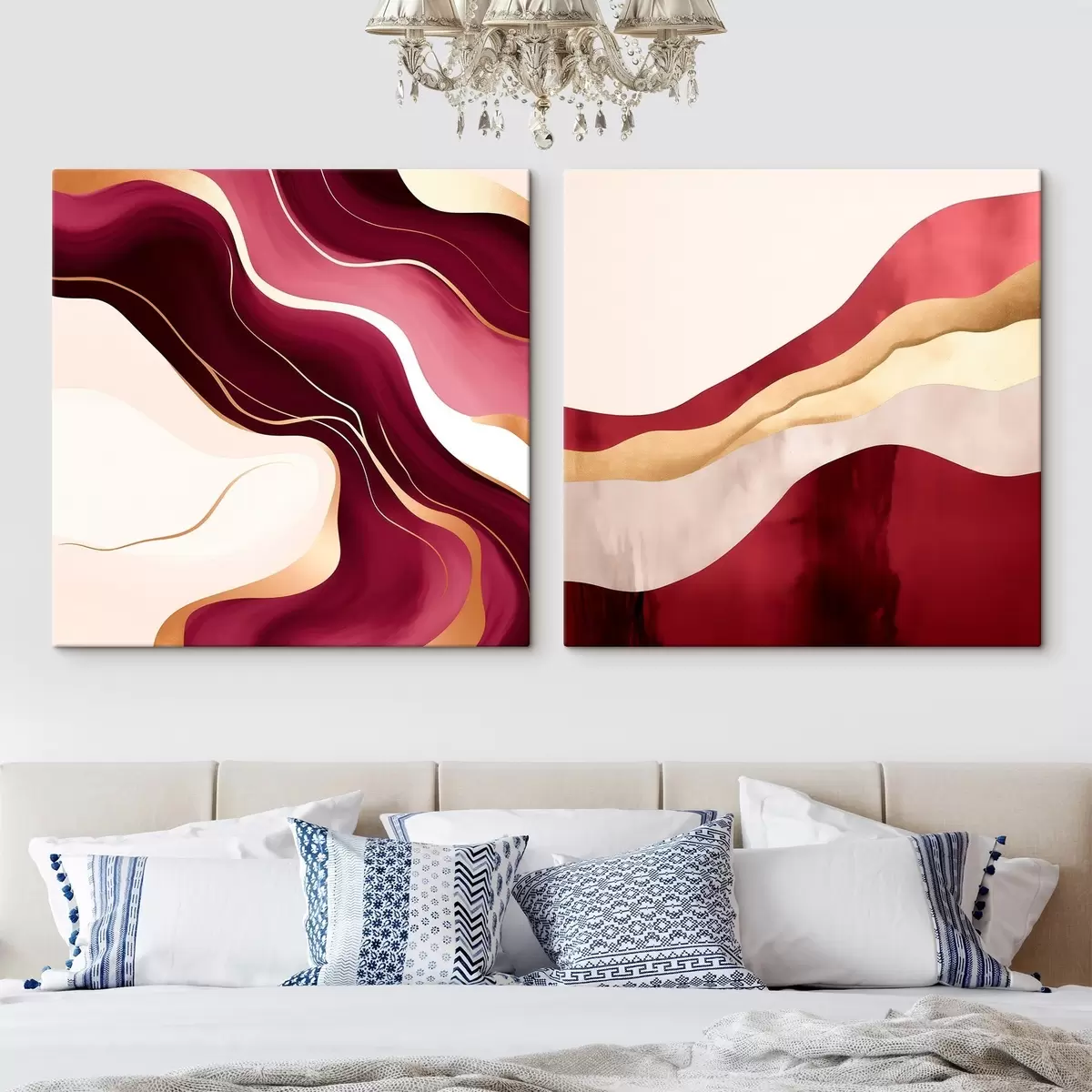 Tablouri Abstracție ondulată, nuanțe bogate m00903