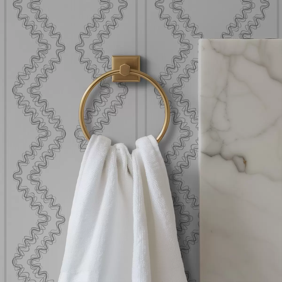 Wallpaper Zigzaguri din dantelă, gri neutru a00689v2