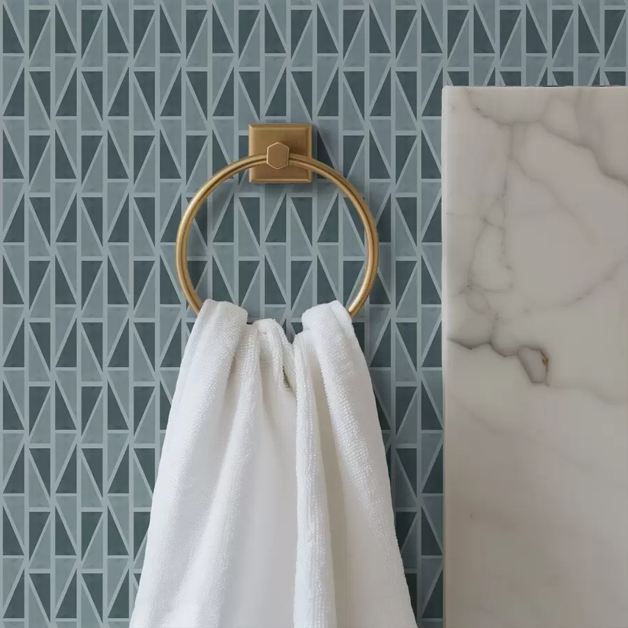 fototapet Grătar din sticlă verde-albăstrui cu bare diagonale a00902