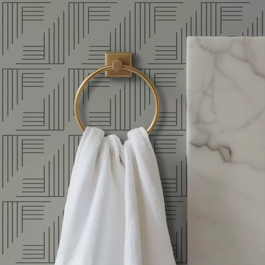 fototapet Blocuri liniare de colț care formează pătrate pe fond gri cald a00907