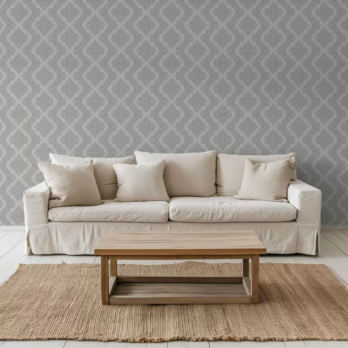 Wallpaper Linii de ardezie formând pătrate în trepte pe fond gri pal a00909