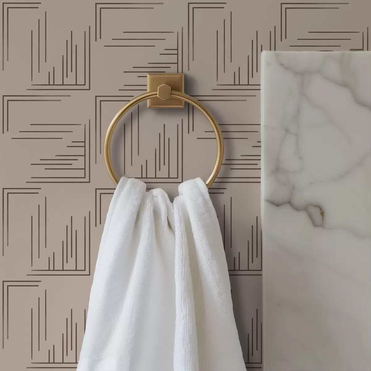 Wallpaper Pătrate mari din colțuri de cacao cu umpluturi variate, nisip a00913