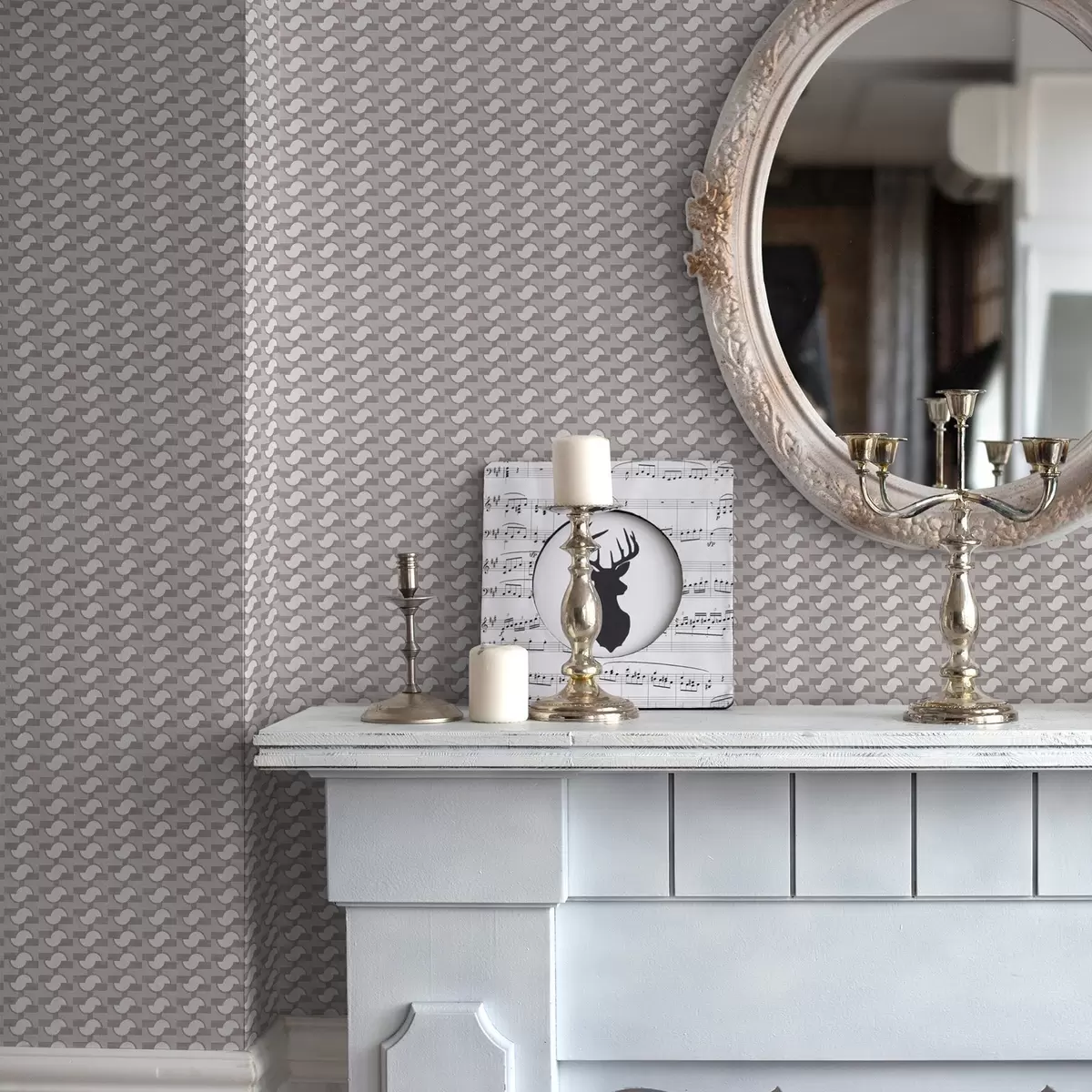 Wallpaper Plăci modulare mov cu semicercuri legate între ele a00915