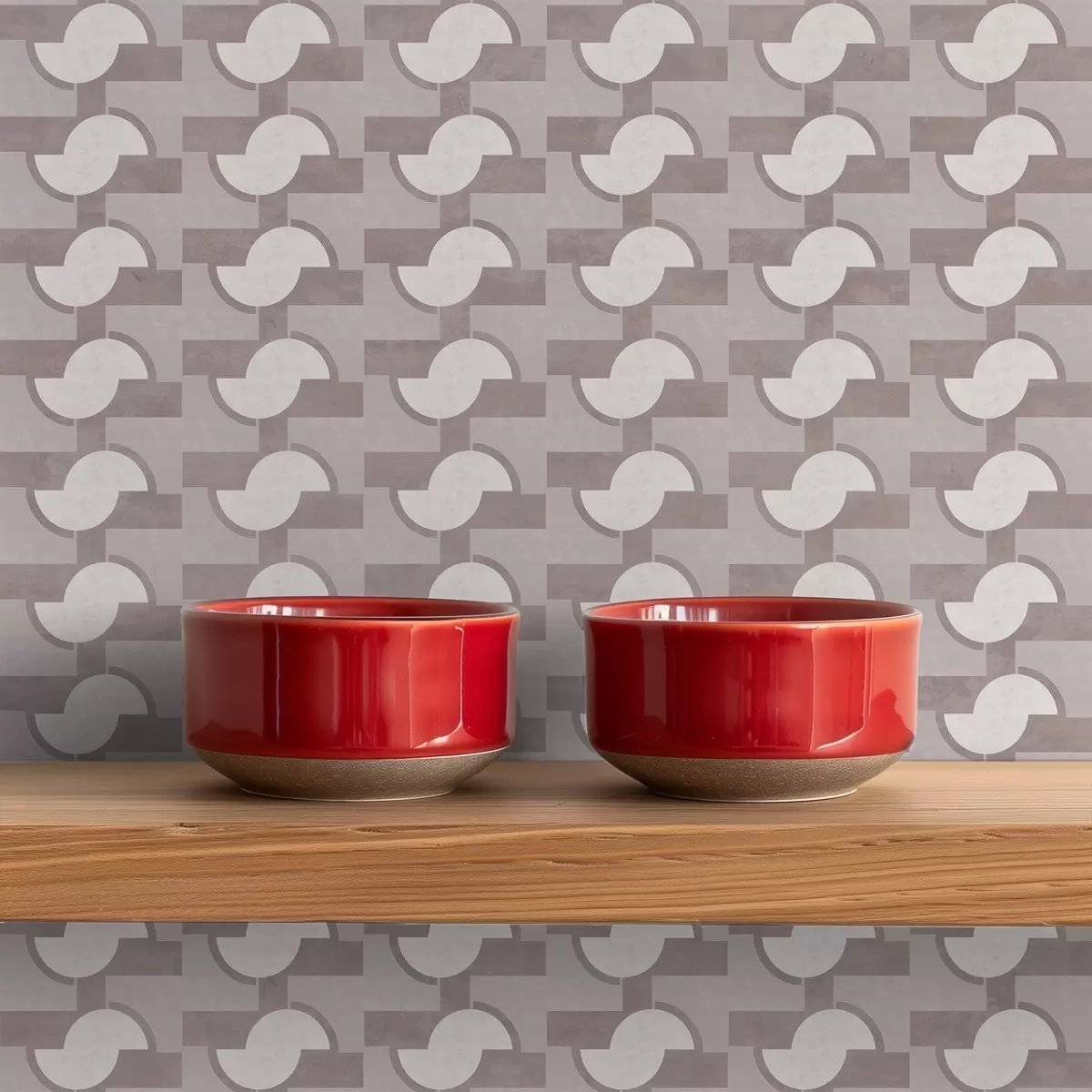 Wallpaper Plăci modulare mov cu semicercuri legate între ele a00915