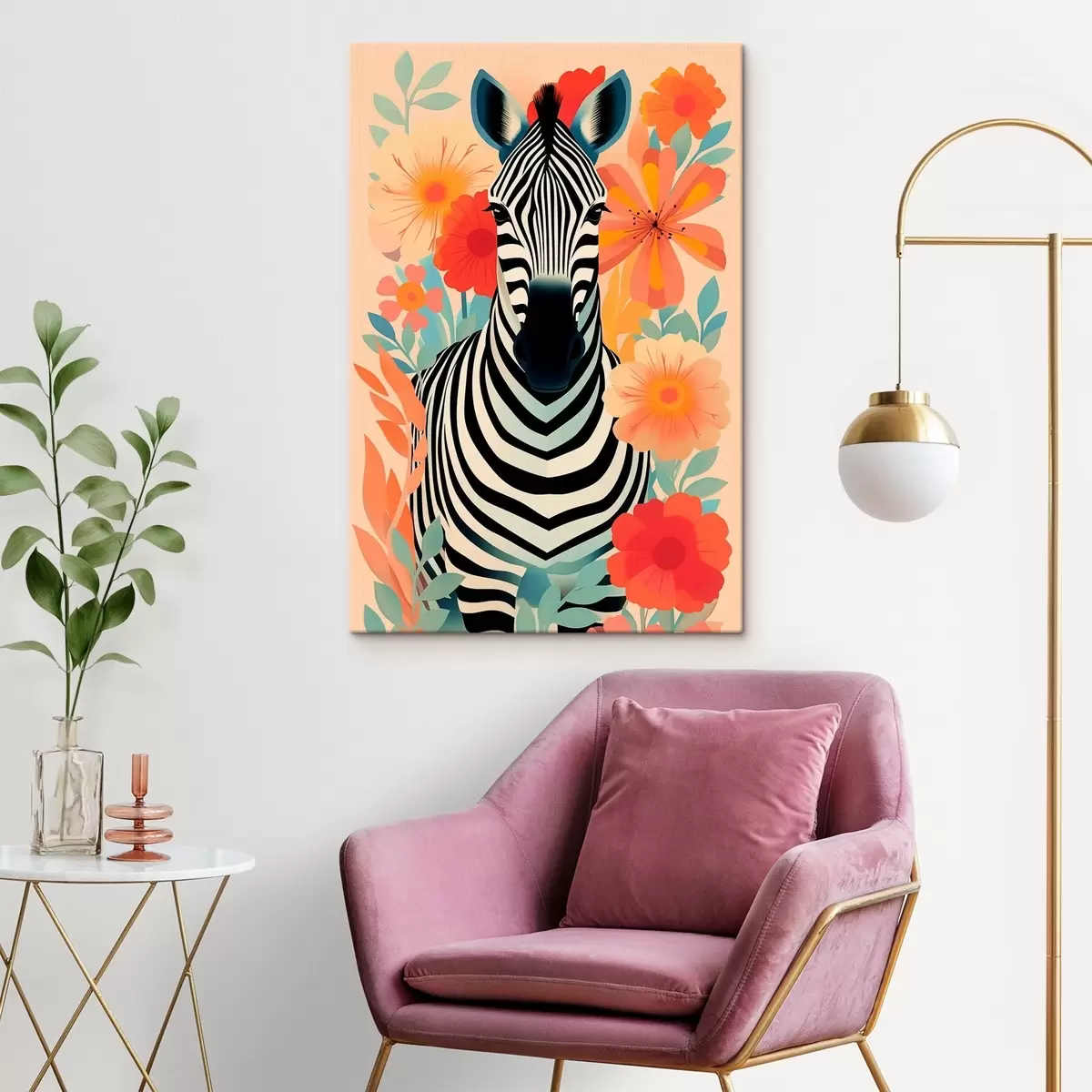 Tablouri Zebra printre flori s46457