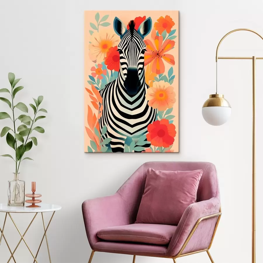 Tablouri Zebra printre flori s46457