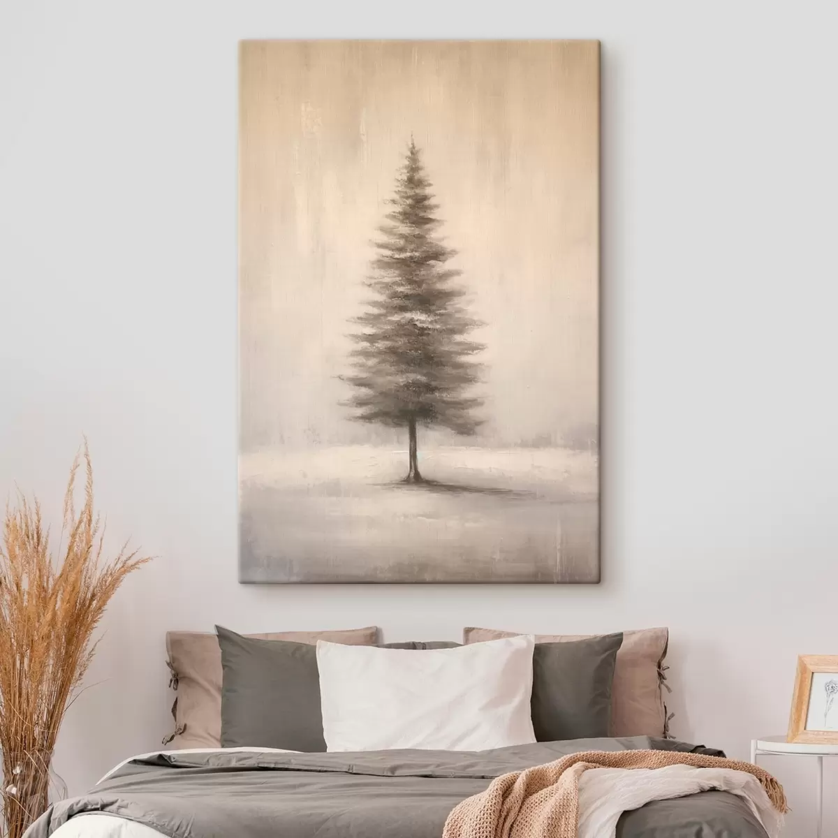 Tablouri Brad monocrom. Peisaj minimalist de iarnă s46465