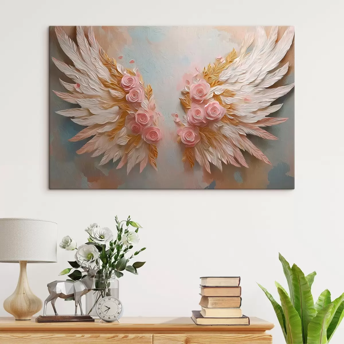 Tablouri Aripi cu culori galbene și roz s46551