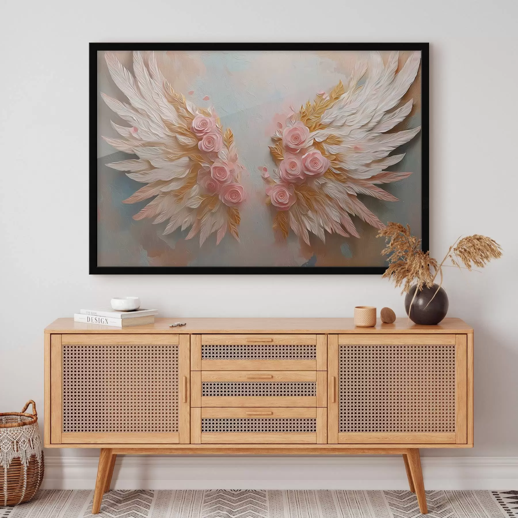 fototapet Aripi cu culori galbene și roz f46551