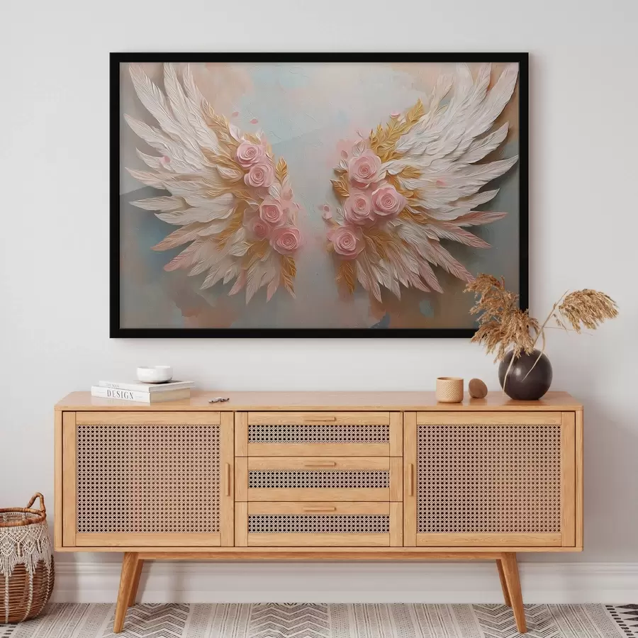 fototapet Aripi cu culori galbene și roz f46551