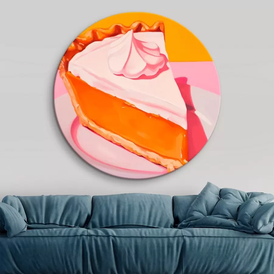 Tablouri Bucată de plăcintă cu dovleac. Ilustrație pop art r46462