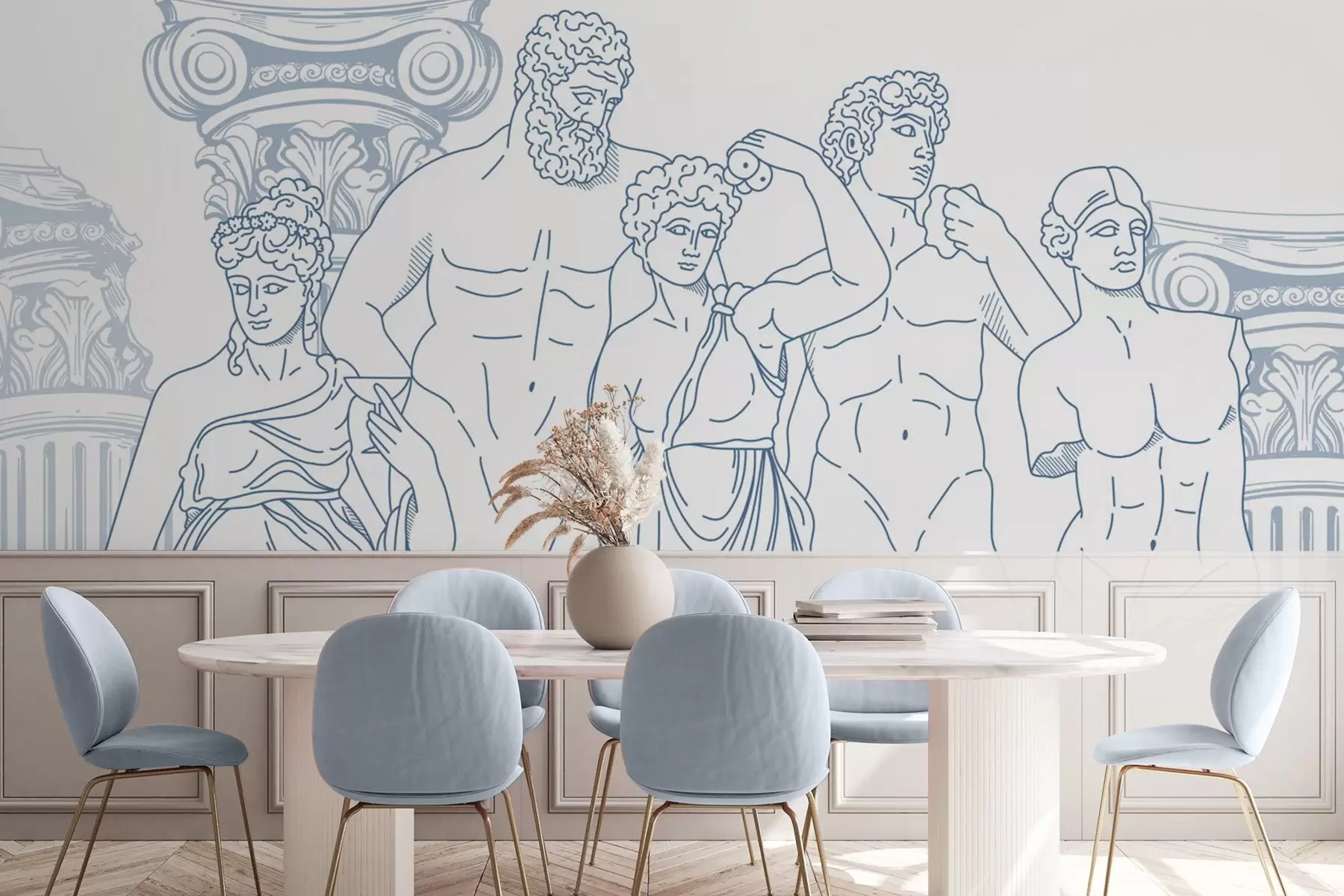 fototapet Oamenii antici și coloanele w04865