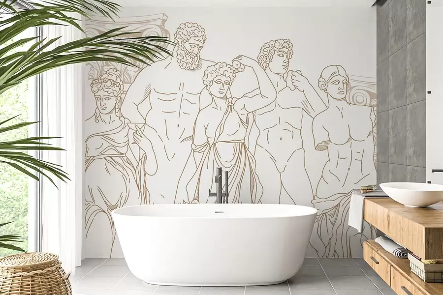 fototapet Oamenii antici și coloanele w04865v1