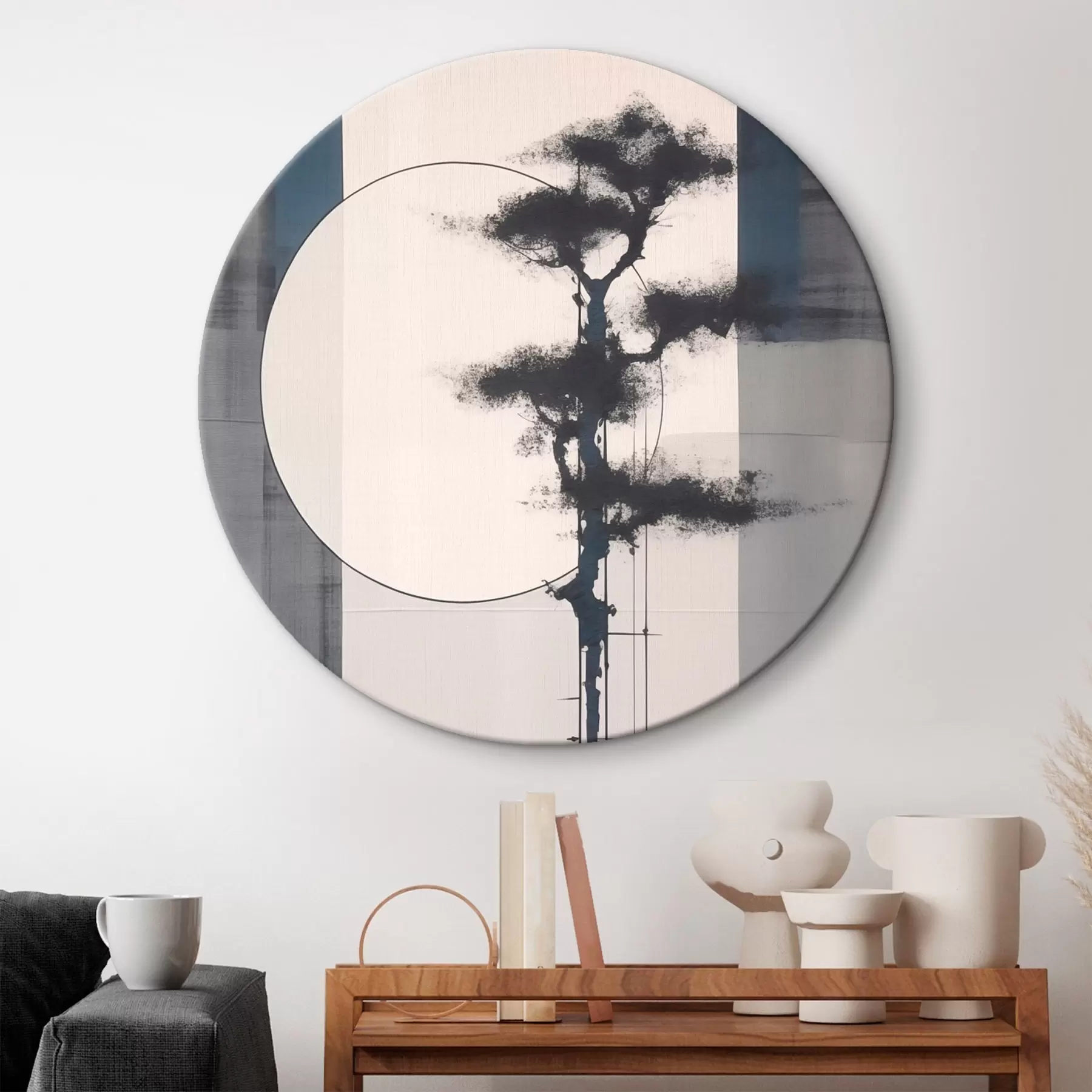 Tablouri Abstracție. Copac și soare. Minimalism japonez. r46463