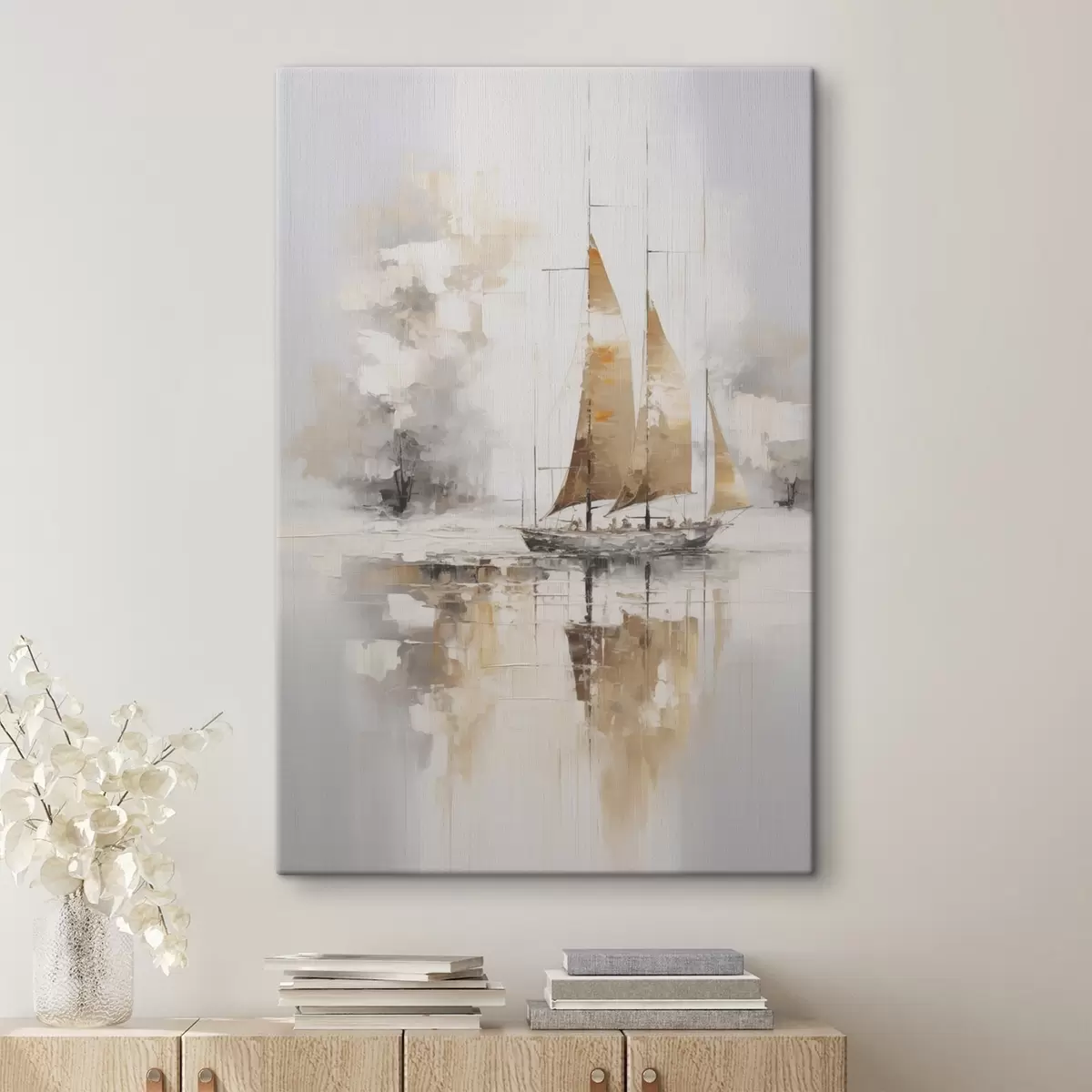 Tablouri Pictură imitație de barcă cu pânze s46565