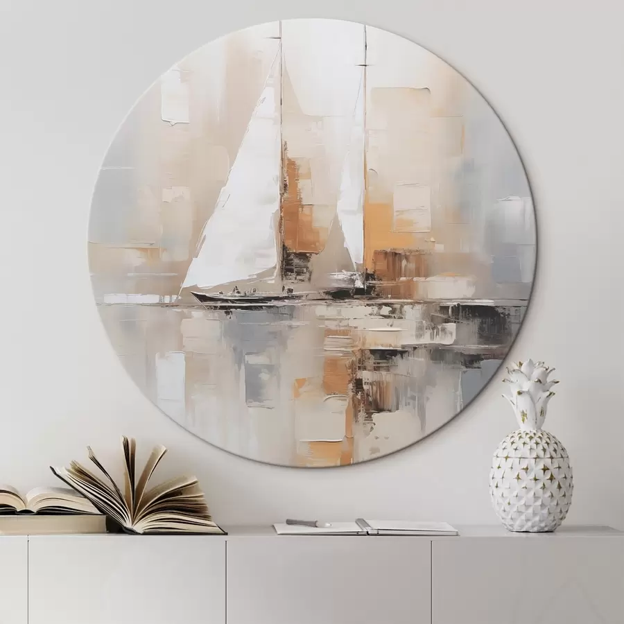 Tablouri Abstracție cu barcă cu pânze r46566