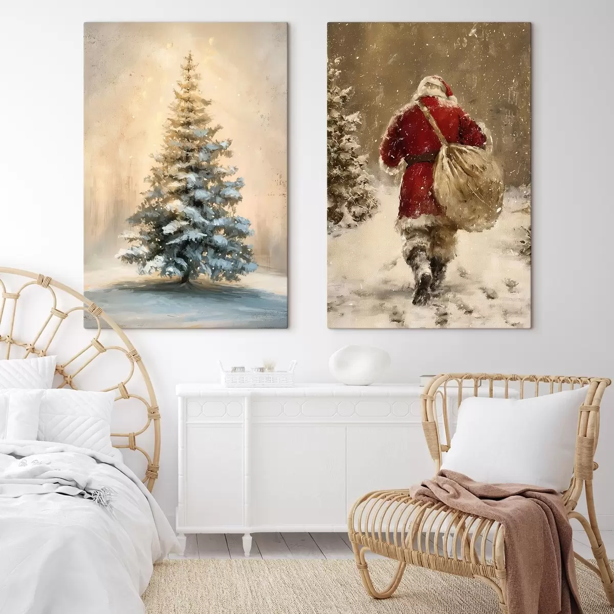 Tablouri Moș Crăciun și bradul de Crăciun m00956