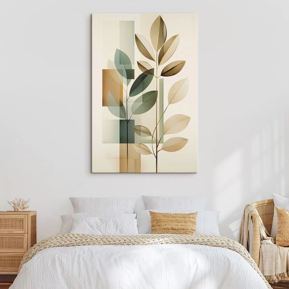 Tablouri Abstracție geometrică cu frunze s46581