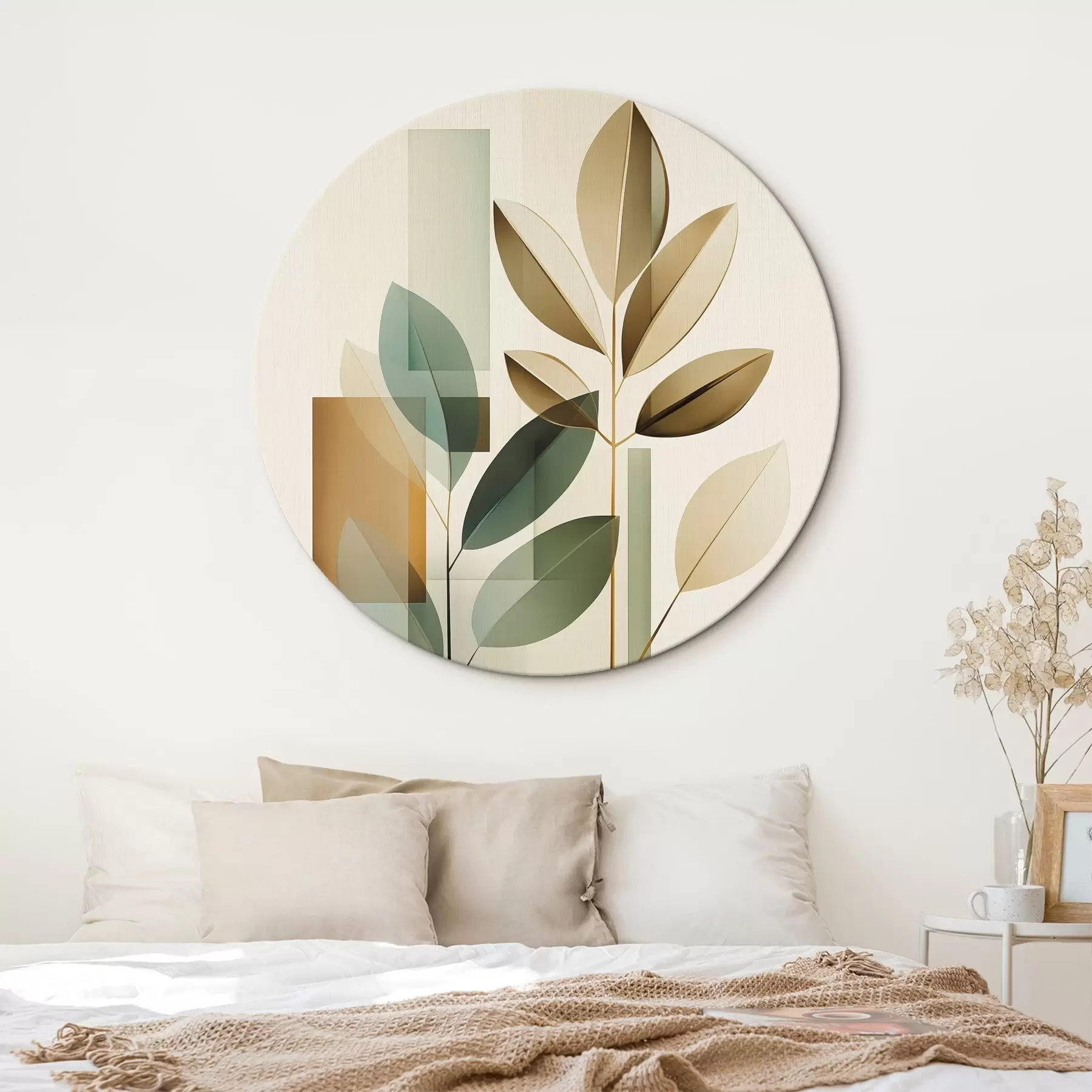 Tablouri Abstracție geometrică cu frunze r46581