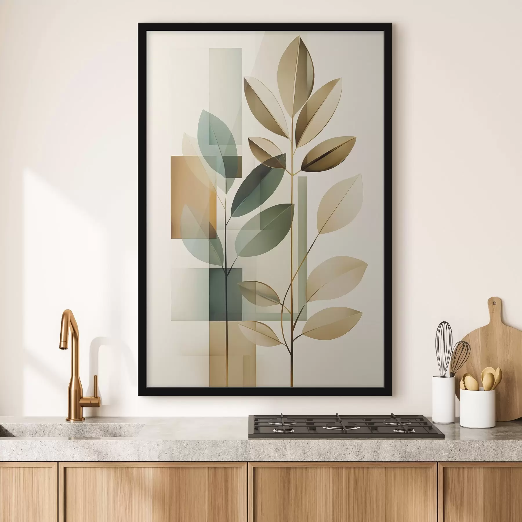 fototapet Abstracție geometrică cu frunze f46581